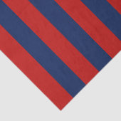 Elegant helderblauw en rood gestreept patroon tissuepapier (Detail)
