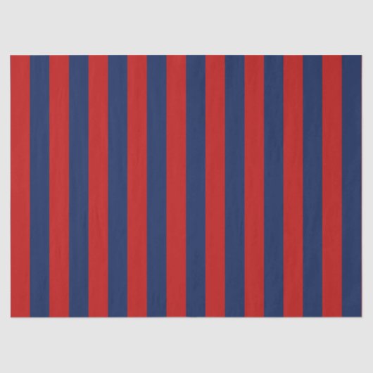 Elegant helderblauw en rood gestreept patroon tissuepapier (Voorkant)