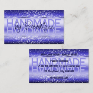 Elegant Helderblauw Luxe Sparkle Glitter Glam Visitekaartje