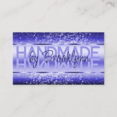 Elegant Helderblauw Luxe Sparkle Glitter Glam Visitekaartje (Voorkant)