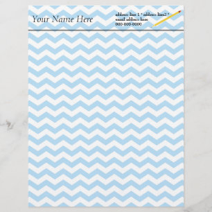 Elegant heldere blauwe chevron zigzag strepen. briefhoofd ontwerp