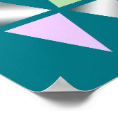 elegant heldere, zilveren geometrische driehoeken  poster (Hoek)