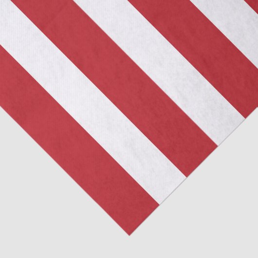 Elegant helderrood en wit gestreept patroon tissuepapier (Detail)