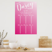 Elegant helderroze zetdiagram poster (Keuken)