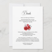 Elegant helemaal in één roodroze bruiloft kaart (Achterkant)