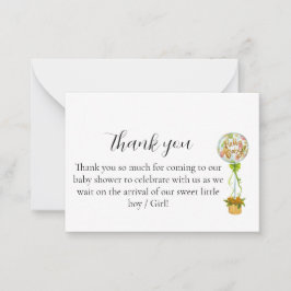 Elegant Hello Baby Shower Thank You Card Notitiekaartje