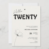 Elegant Hello Twenty Bold Typography 20th Birthday Kaart (Voorkant)