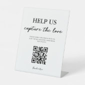 Elegant help ons de Love QR-code vast te leggen Reclamebord Met Voetstuk (Voorkant)