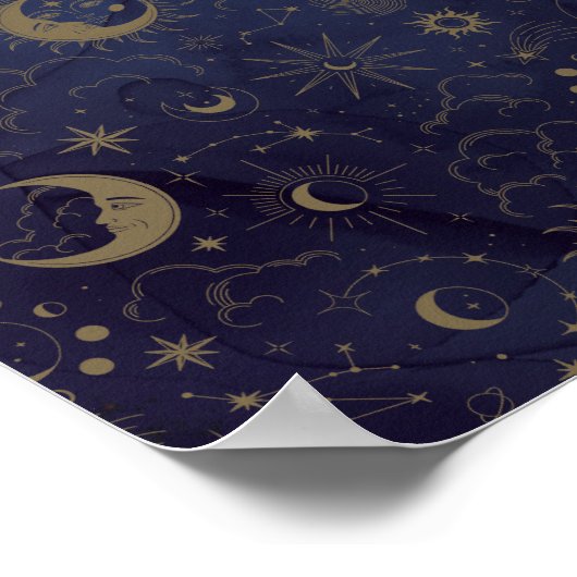 Elegant Hemel Mysterieus Trouw Welkom Bord Poster (Hoek)