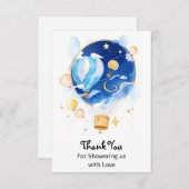 Elegant hemelballon Baby shower Bedankkaart (Voorkant / Achterkant)