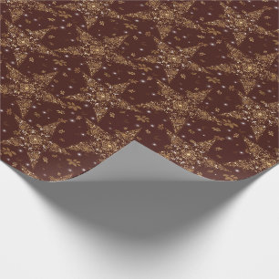 Elegant Hemels Filigraan Sterrenpatroon - Rood Cadeaupapier