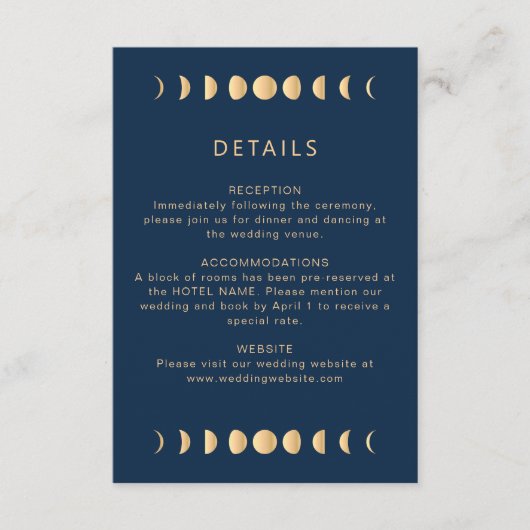 Elegant hemels informatiekaartje (Voorkant)