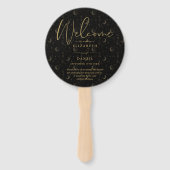 Elegant Hemels Mystiek Trouwprogramma Hart Handwaaier (Voorkant)