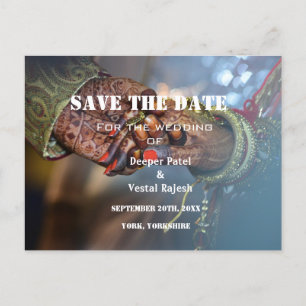 Elegant Henna Indian Save the Date Notice Aankondigingskaart
