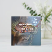 Elegant Henna Indian Wedding Invitation Kaart (Staand voorkant)