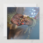 Elegant Henna Indian Wedding Invitation Kaart (Achterkant)