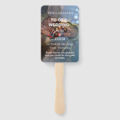 Elegant Henna Indisch huwelijksprogramma Handwaaier (Achterkant)