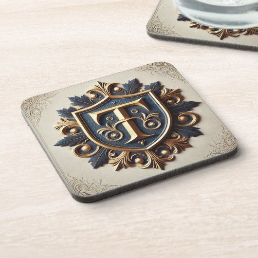 Elegant  heraldisch schild bier onderzetter (Linkerzijde)