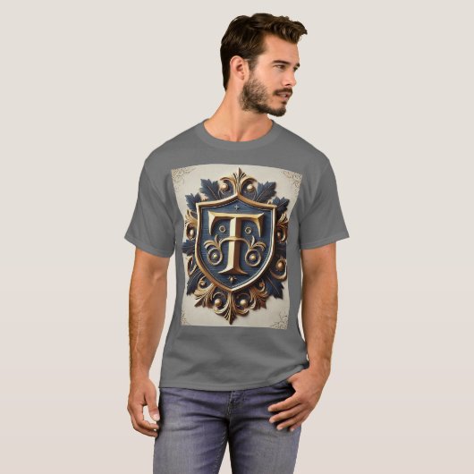 Elegant  heraldisch schild t-shirt (Voorkant volledig)