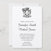 Elegant Heraldry Monogram Weddenschap Kaart (Voorkant)