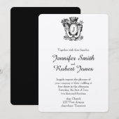 Elegant Heraldry Monogram Weddenschap Kaart (Voorkant / Achterkant)