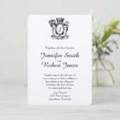 Elegant Heraldry Monogram Weddenschap Kaart (Staand voorkant)