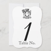 Elegant Heraldry Monogram Weddenschappen Table Num Kaart (Achterkant)