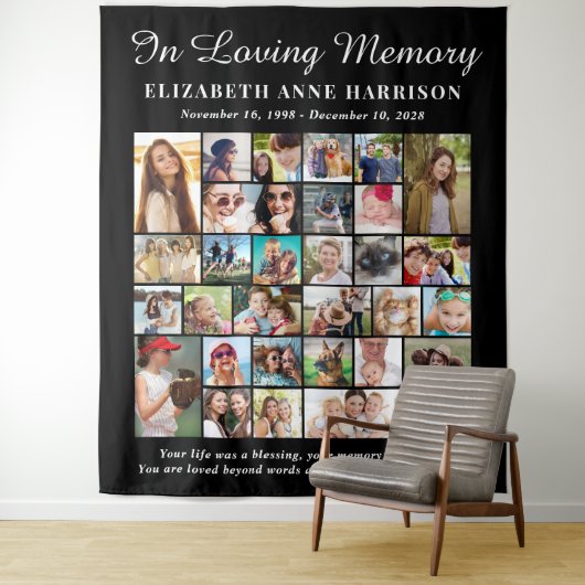 Elegant Herdenking 30 Foto Wandkleed (In situ)