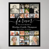 Elegant Herdenking Altijd in ons Hart 24 Foto Poster (Voorkant)