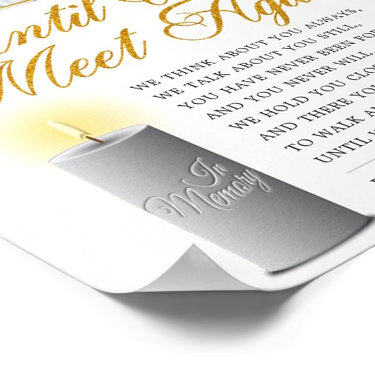 Elegant herdenkingsfoto rouwgedicht bord poster (Hoek)