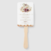 Elegant Herenfst Wit Pompoen Huwelijksprogramma Handwaaier (Voorkant)