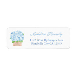 Elegant Herenhuis Blauwe Hortensia Mand Terug Adre Etiket