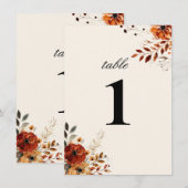 Elegant herfst aquarel bruiloft tafelnummer (Voorkant / Achterkant)