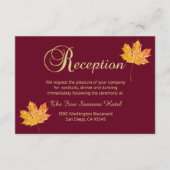 Elegant Herfst Autumn Burgundy Gold RecEPKaart Informatiekaartje (Voorkant)