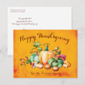 Elegant Herfst Autumn Harvest Thanksgiving Greetin Briefkaart (Voorkant / Achterkant)