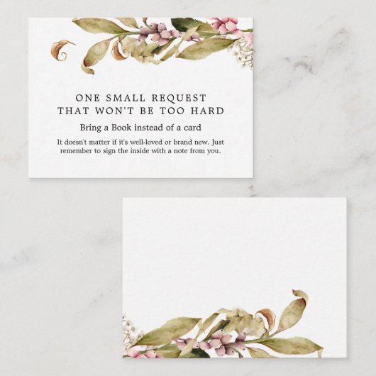 Elegant Herfst Baby shower Book Request Informatiekaartje (Voorkant / Achterkant)
