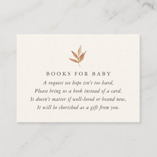 Elegant Herfst Baby shower Books for Baby Informatiekaartje (Voorkant)