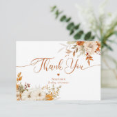 Elegant herfst baby shower dank u kaart (Staand voorkant)