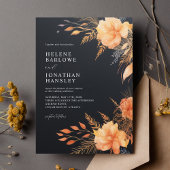 Elegant Herfst Black Wedding Kaart