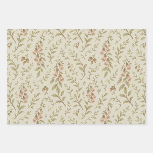 Elegant Herfst bladpatroon | Minimalistische herfs Inpakpapier Vel (Voorkant 3)