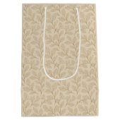 Elegant Herfst bladpatroon | Minimalistische herfs Medium Cadeauzakje (Achterkant)