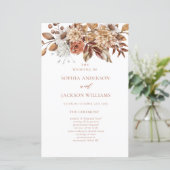 Elegant herfst bloem bruiloftsprogramma  (Staand voorkant)