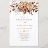 Elegant herfst bloem bruiloftsprogramma  (Voorkant)