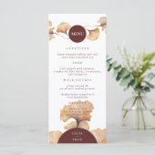 Elegant herfst bloemen minimalistisch bruiloft din menu (Staand voorkant)