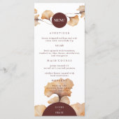 Elegant herfst bloemen minimalistisch bruiloft din menu (Voorkant)