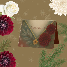 Elegant Herfst Bloemen Trouwtafel Nummer Bedankkaart