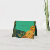 Elegant Herfst Bloemen Trouwtafel Nummer Bedankkaart (Voorkant)