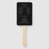 Elegant herfst bloemenzwart bruiloft programma handwaaier (Achterkant)