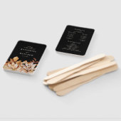 Elegant herfst bloemenzwart bruiloft programma handwaaier (Niet-gemonteerd)