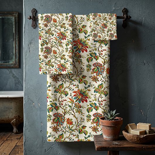 Elegant herfst bloemmotief  bad handdoek